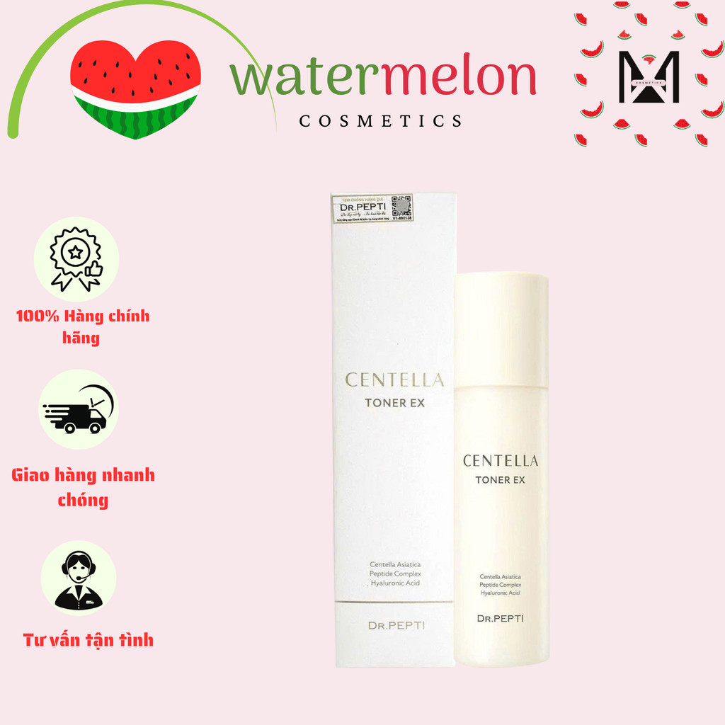 {Mẫu Mới} Nước Hoa Hồng Dưỡng Da Cấp Ẩm, Căng Bóng Dr.Pepti Centella Toner DrPepti+ EX 180ml