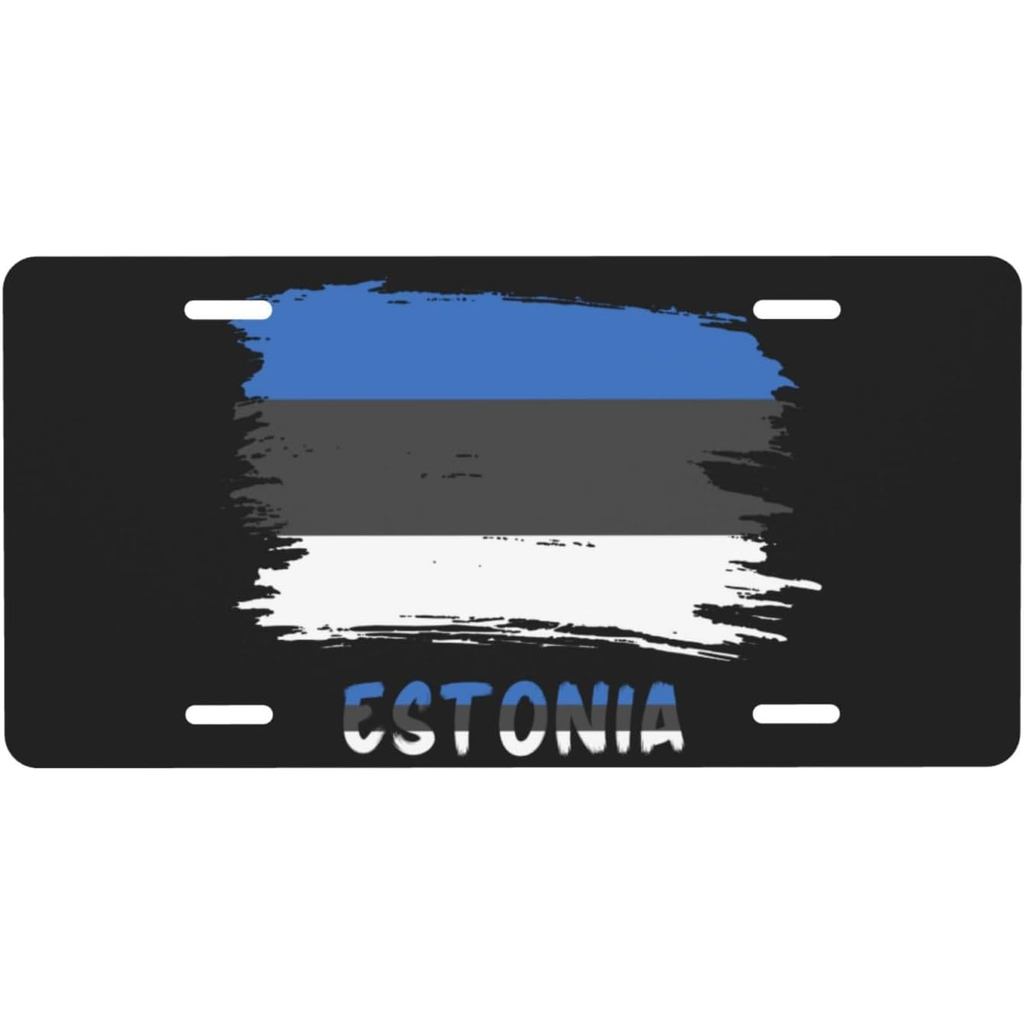 Estonia Estonia Cờ Biển Số Dành Cho Nam Nữ Cá Tính Trang Trí Xe Phía Trước Ốp điện thoại Mới Lạ Kim 