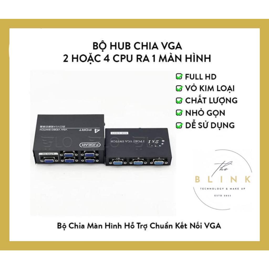 Bộ chia VGA 2 CPU Ra 1 Màn Hình FJGEAR FJ-15-2C (2 Port VGA Video Switch) FJGEAR