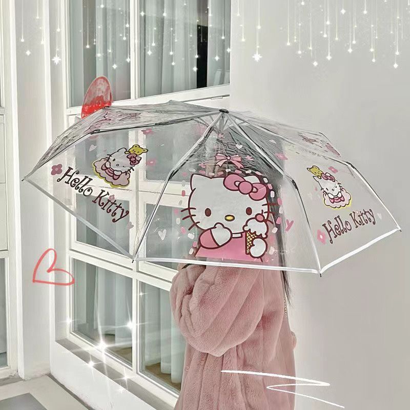 【Fast shipping】ô che mưa hello kitty  ô tự động hello kitty Hướng dẫn sử dụng ô Hello Kitty dễ thươn