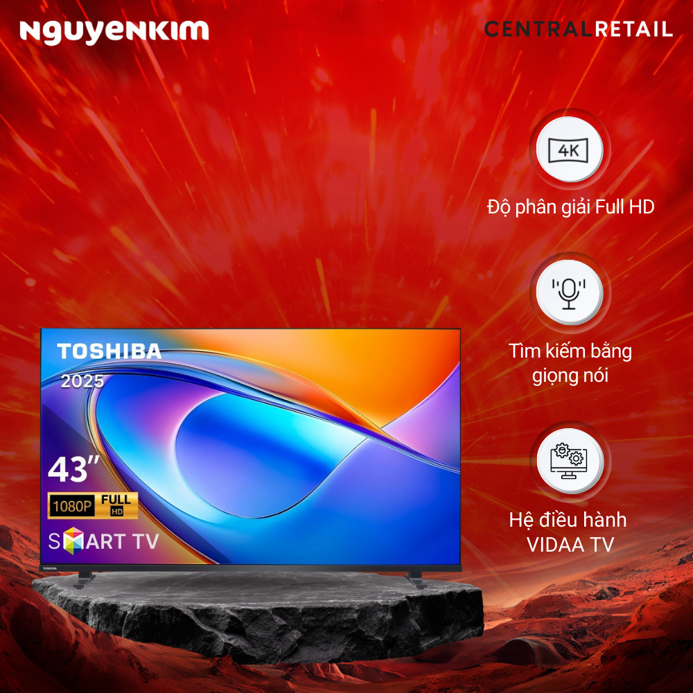 IB shop [Mới 2025] Smart Tivi Toshiba Full HD 43 inch 43E31RP Giao nhanh.