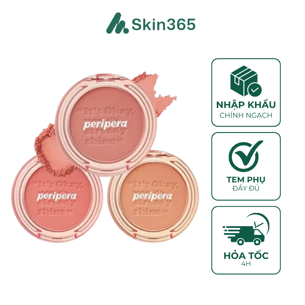 [DATE 12/2026] Phấn Má Hồng Peripera Pure Blushed Sunshine Cheek 4.2g