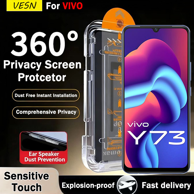 Dễ dàng cài Kính Bảo Vệ Màn Hình Kính Cường Lực Riêng Tư Cho VIVO Y97 Y95 Y93 Y91 Y76s Y75 Y73 Y72 Y