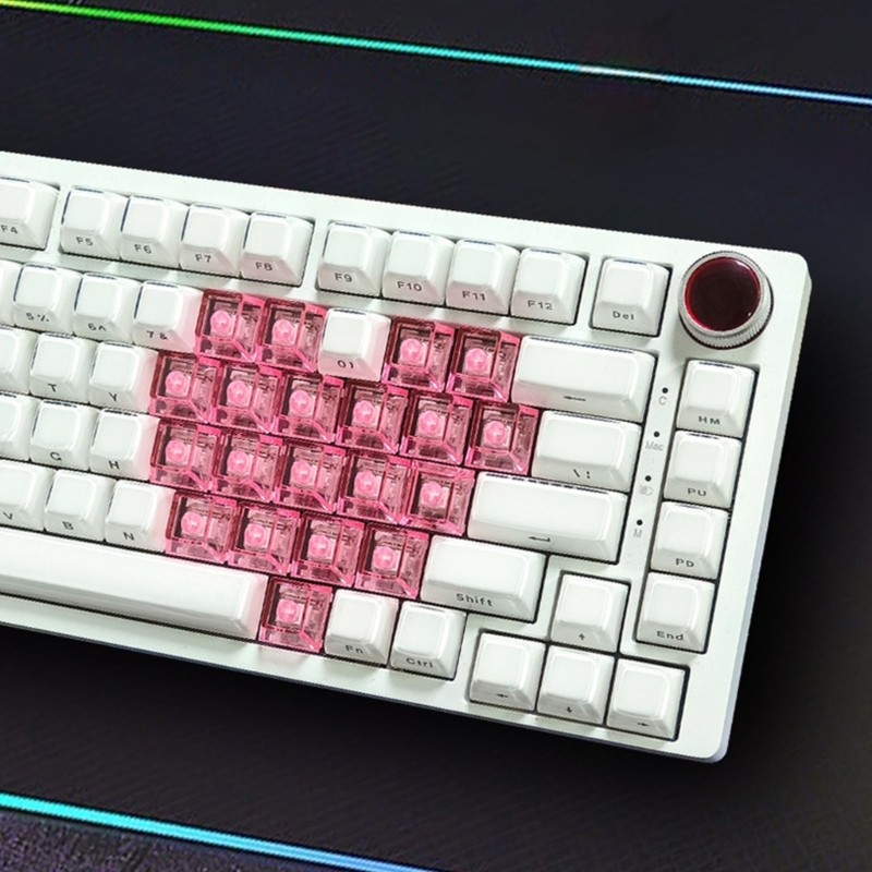 Doublebuy 21Key PC Love NoCarve Transparents Keycaps Túi du lịch Giải pháp gõ công thái học