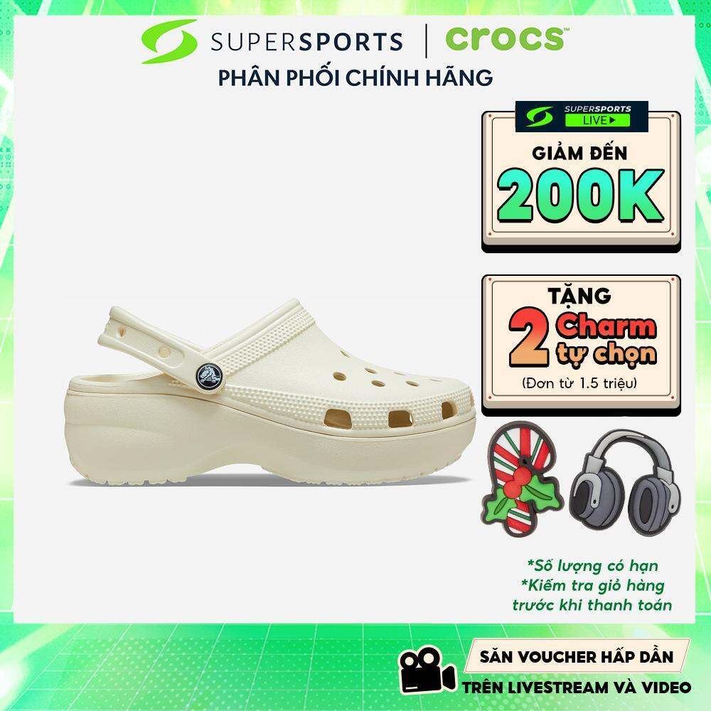  Giày Clog Nữ Crocs Classic Platform Bone - Be - 206750-2Y2 ADS01 LS100 B000 