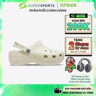  Giày Clog Nữ Crocs Classic Platform Bone - Be - 206750-2Y2 ADS01 LS100 B000 