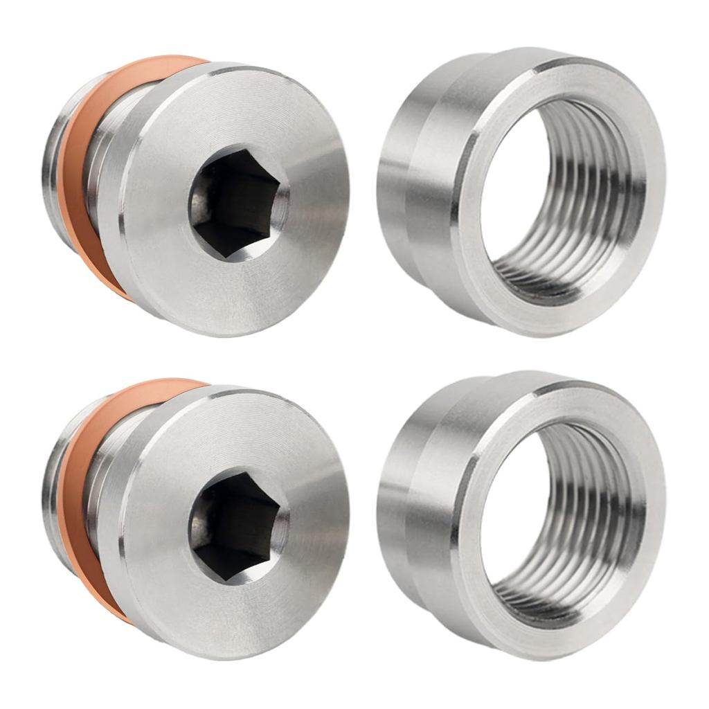 Bộ bugs & phích cắm hàn cảm biến oxy M18x1.5 (2 bugs / 2 phích cắm) - Bộ điều hợp hàn bằng thép khôn