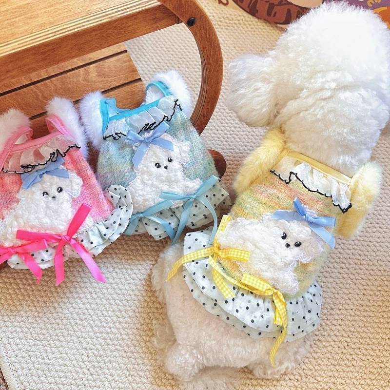 Thick Soft Pet Cutie Cute Home Wear Night Dress Plush Cute Pet Camisole New Autumn and Winter QQDj