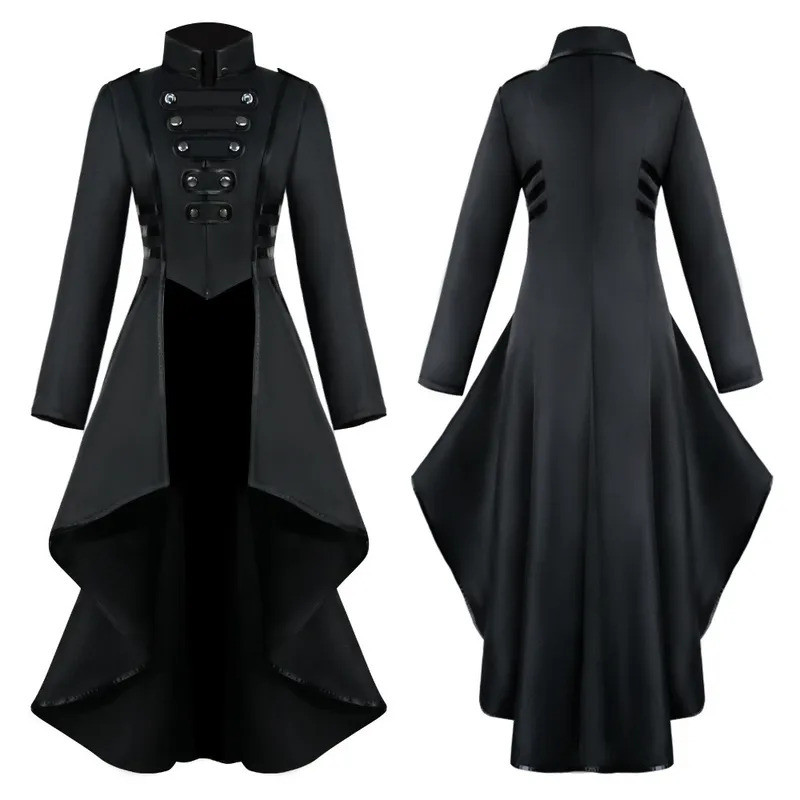 Retro Steampunk Gothic Cosplay Outfit - Ladies Victorian Style Jacket & Tuxedo for Halloween Parties