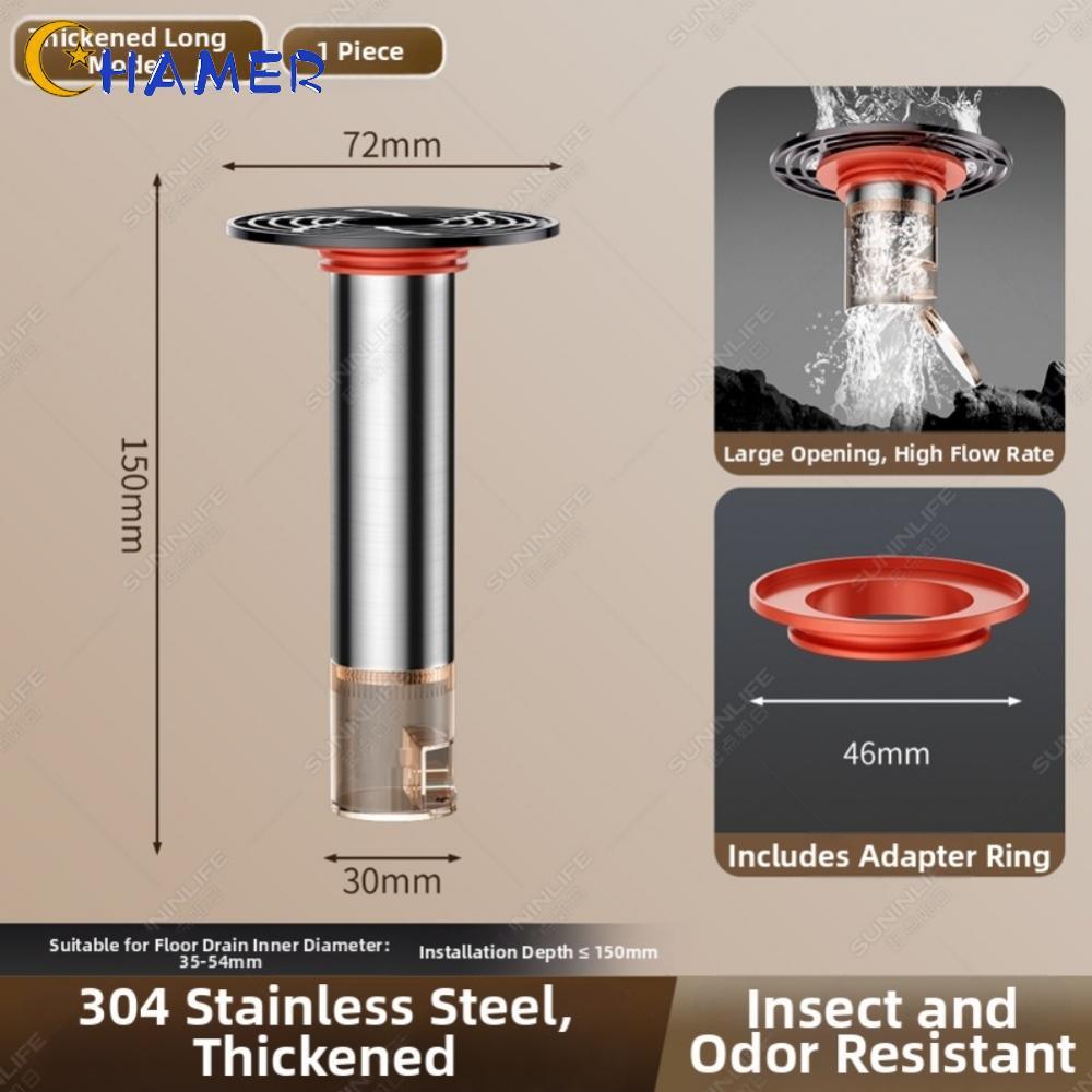 【CHAMER】Durable Stainless Steel Extension Pipe for For bathroom Drain Outlet 1799cm Size【HomeLiving】