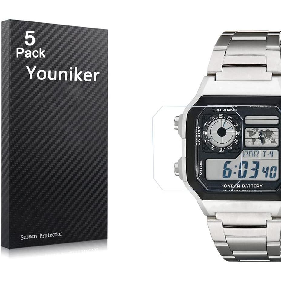 Bộ 5 Tương Thích Cho Phim Bảo Vệ Màn Hình AE1200 Cho AE1300 Đồng Hồ Bảo Vệ Màn Hình Cho AE-1200 / AE