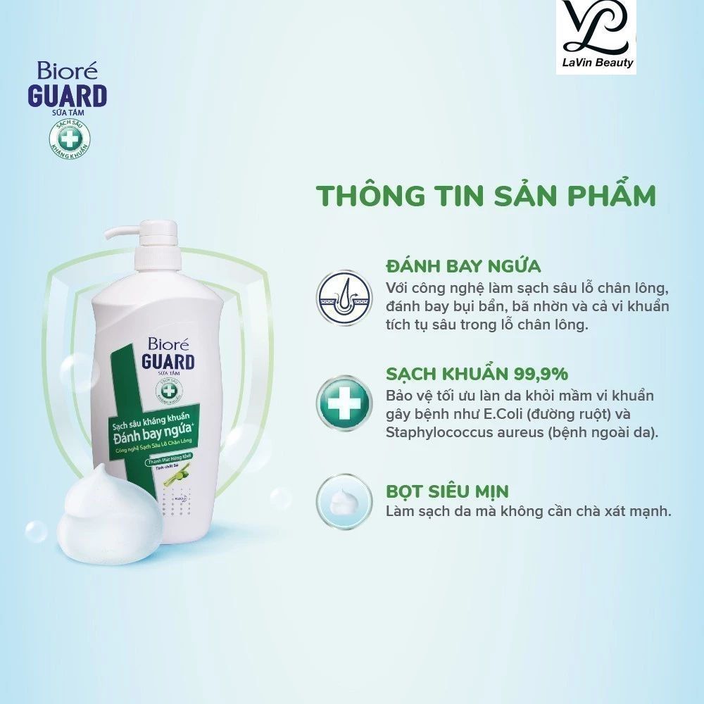 Sữa tắm sạch sâu kháng khuẩn Biore Guard LaVin Beauty