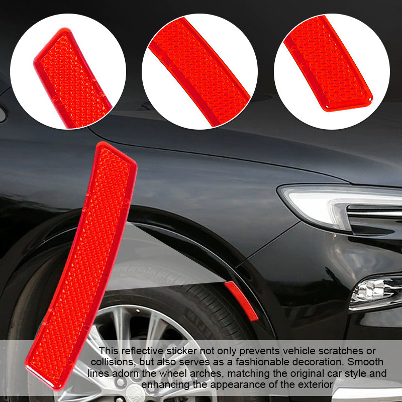 iuggyit Miếng Dán Phản Quang Vòm Bánh Xe Miếng Dán Cảnh Báo Chống Va Chạm Miếng Dán Che Vết Xước Xe Hơi
