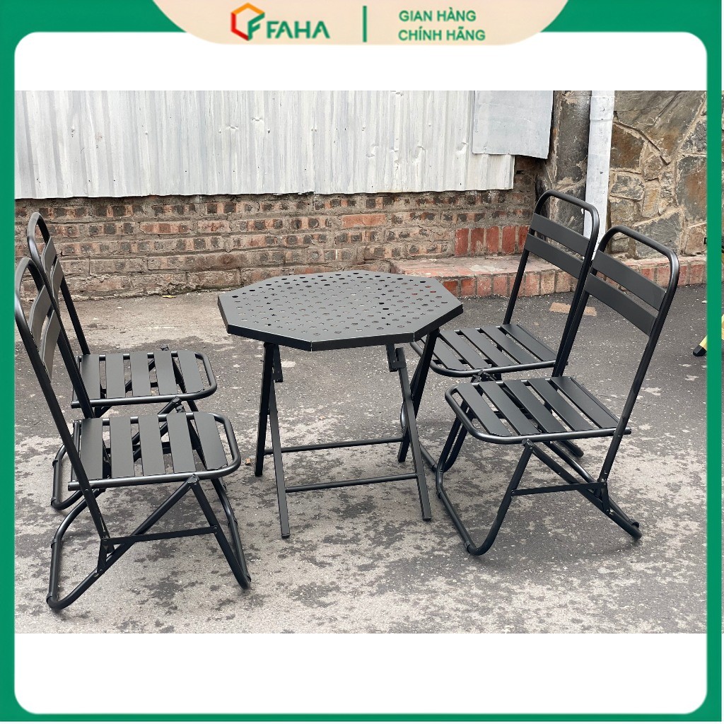 Bộ bàn ghế camping sắt(4 ghế 1 bàn)
