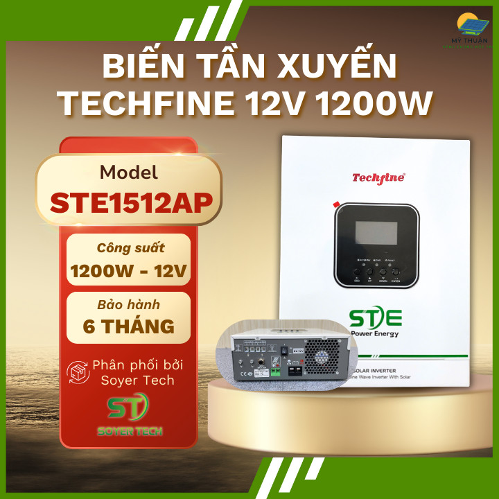 BIẾN TẦN XUYẾN TECHFINE 1500VA/1200W-12V - PHÂN PHỐI BỞI SOYER TECH - MODEL STE1512AP NEW 2025