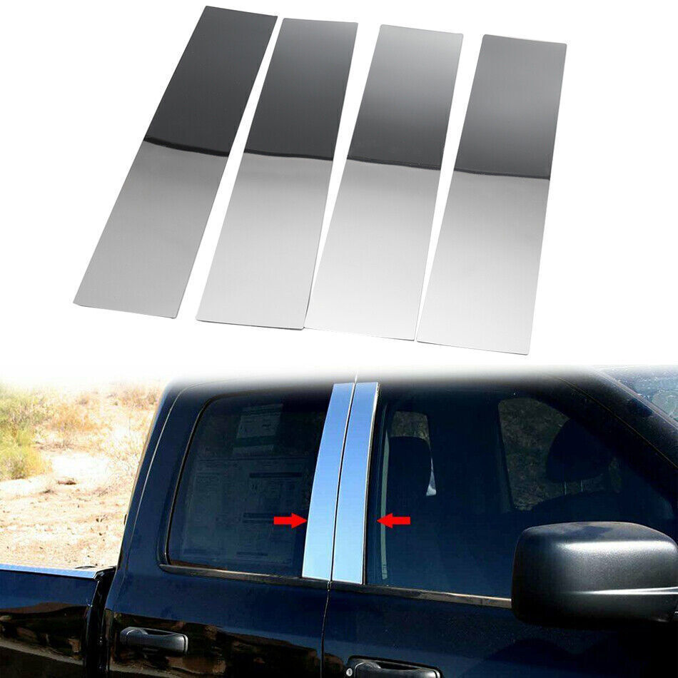 4 Trụ Cột Cho Ford F150 04-14 (SUPER CREW CAB) Viền Cửa Chrome