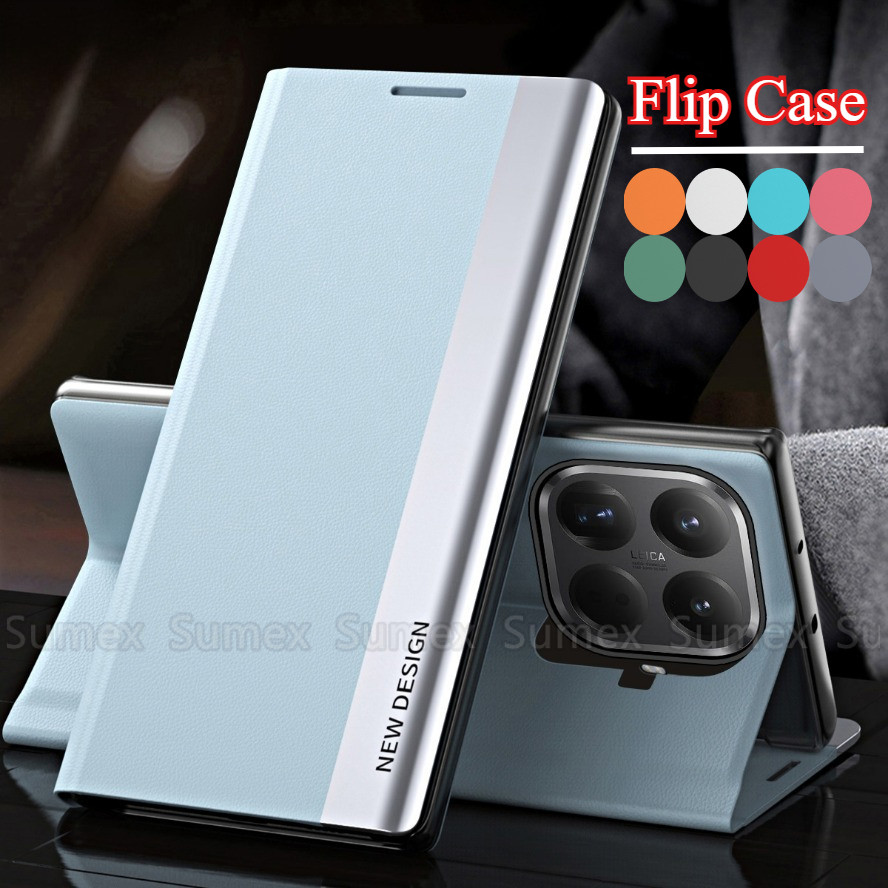 Flip Cover Cho Xiaomi 15T Xiaomi15T Pro 5G Vỏ Điện Thoại Da Cứng PC Chống Sốc Đứng Vỏ Xiomi Mi15T 15