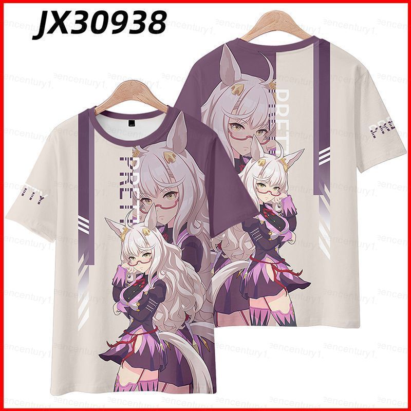 Áo ThunAnime Uma Musume Biwa Hayahide Cosplay Vải 3D, Phù Hợp Mùa Hè