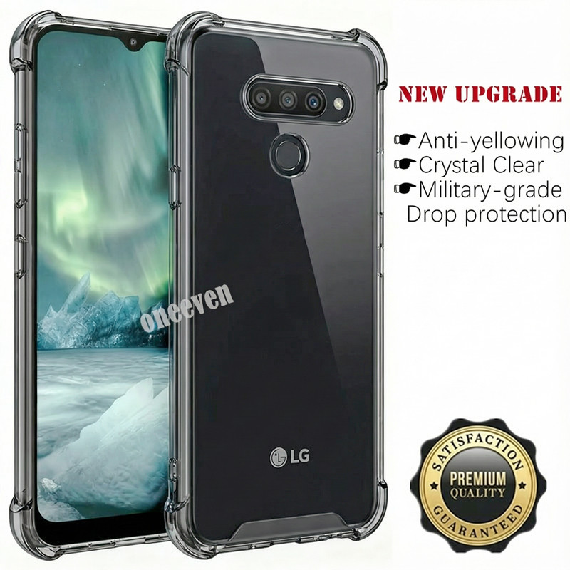 Dành Cho LG Q51 Q61 K51 K61 Ốp Lưng Thạch Silicon Mềm Trong Suốt Bốn Góc Gia Cố Trong Suốt