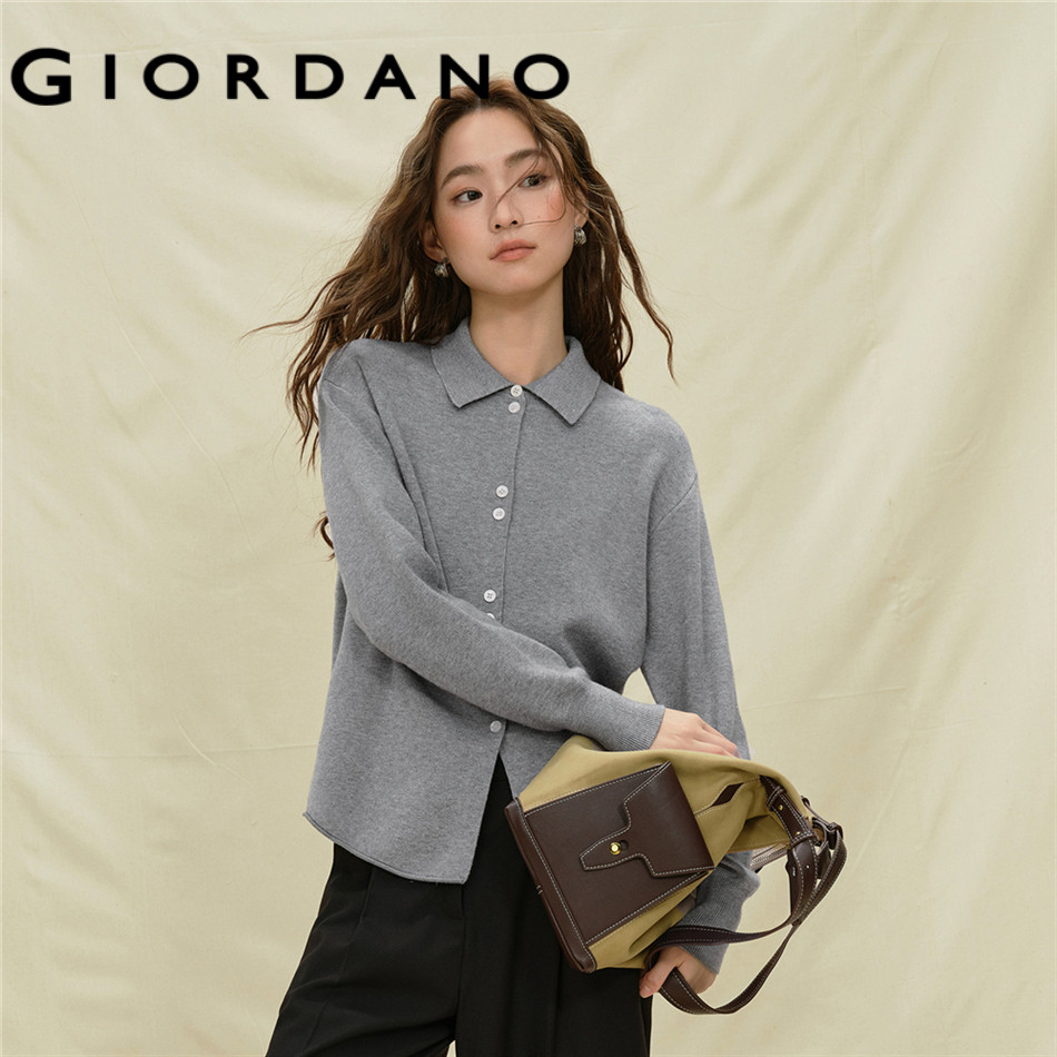 GIORDANO WOMEN Notched collar cardigan 18355222