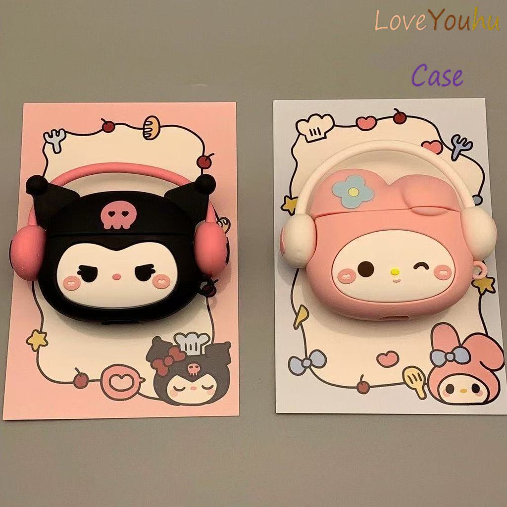 Loveyouhu Dành Cho GOOJODOQ J201 J206 J228 J229 Vỏ Tai Nghe Cá Tính Họa Tiết Kuromi Case Ốp Tai Nghe
