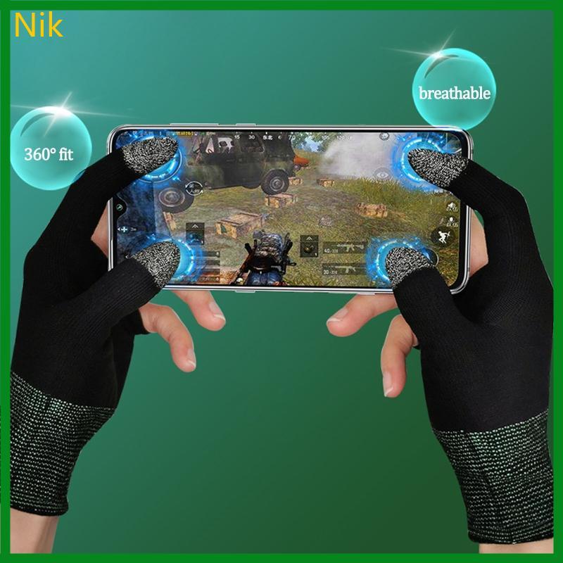 1 Pair Two-finger Gaming Finger Sleeve Mobile Game Glove for Touch Screen Finger