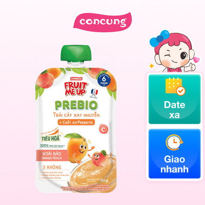 TRÁI CÂY XAY NHUYỄN FRUIT ME UP PREBIO XOÀI-ĐÀO 80g