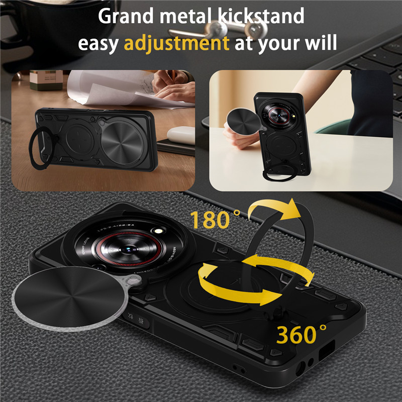 ZTE Nubia Focus Pro Neo 2 Blade A75 Ốp Chống Sốc Ống Kính Đẩy Trượt Camera Vỏ Cứng PC Xoay Vòng Đứng