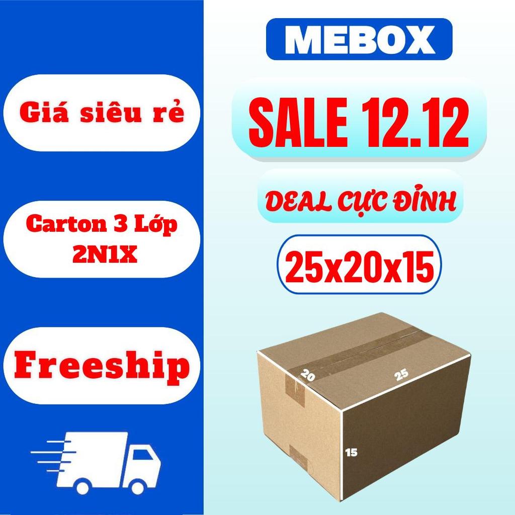  thùng carton đóng hàng 25x20x15 bộ 50 hộp cứng cáp 