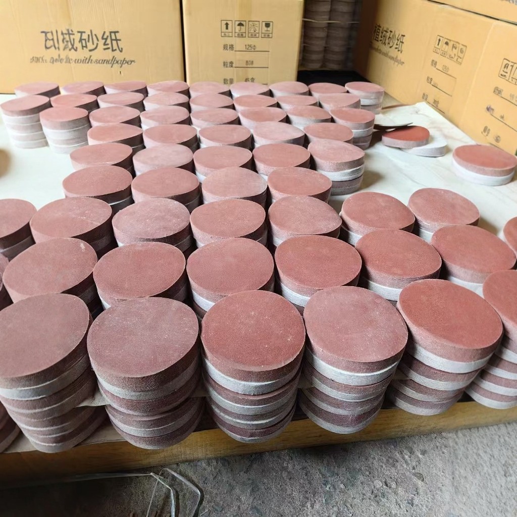 13cm 17cm Air Sandpaper Flocking Sandpaper Sheet 125 Đĩa tự dính Máy mài góc cát đỏ Tấm đánh bóng cá