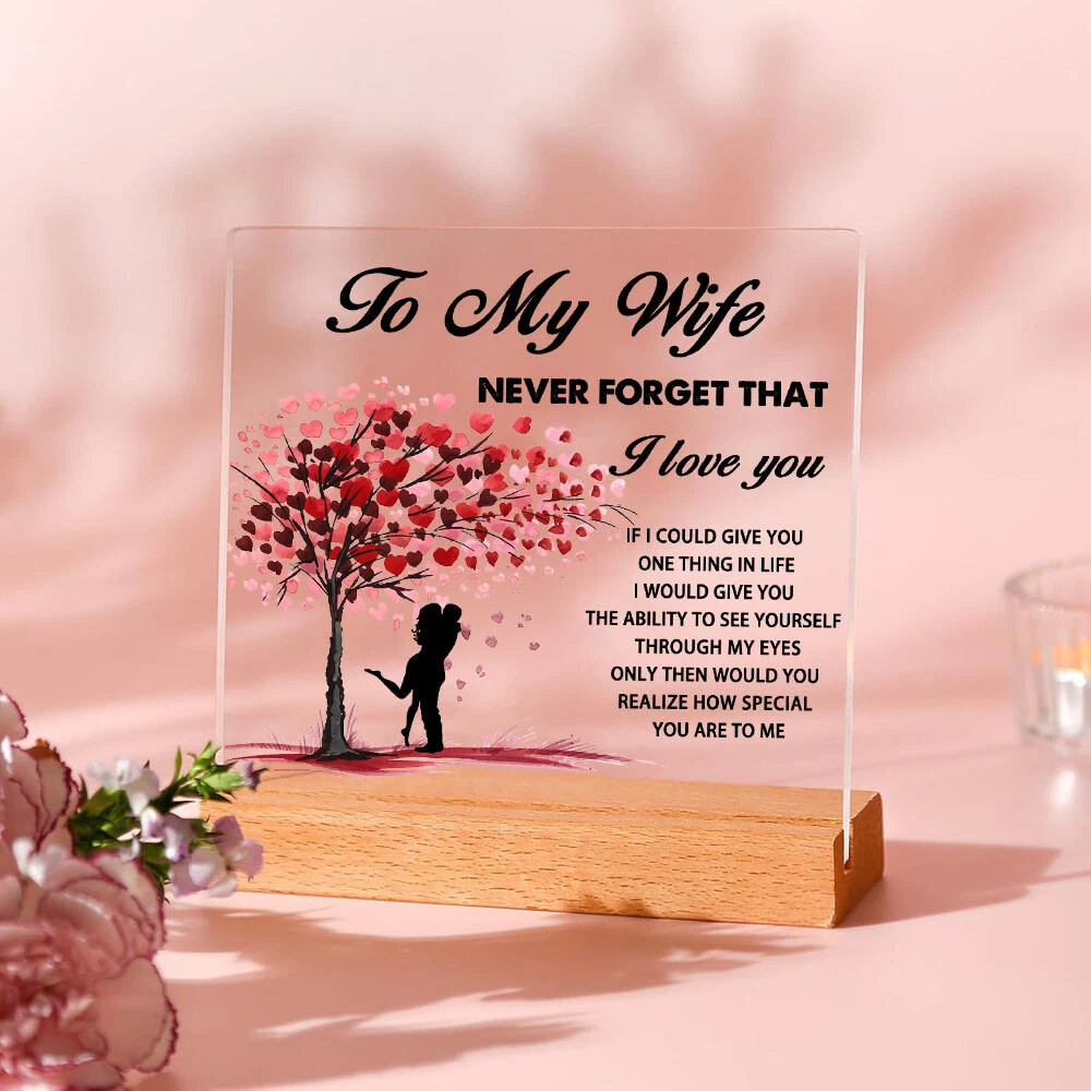 Wife Gifts for Girlfriends Presents for Her Women Birthday Valentines Day Gift Acrylic square decora