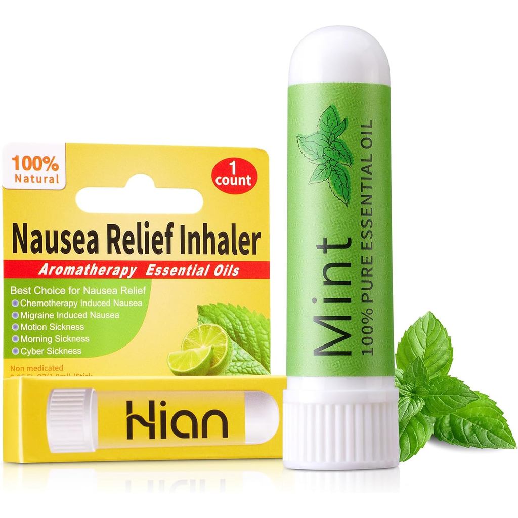 Ống hít cứu trợ Hion Nausea-Mint, Ống hít tinh dầu tự nhiên 100%