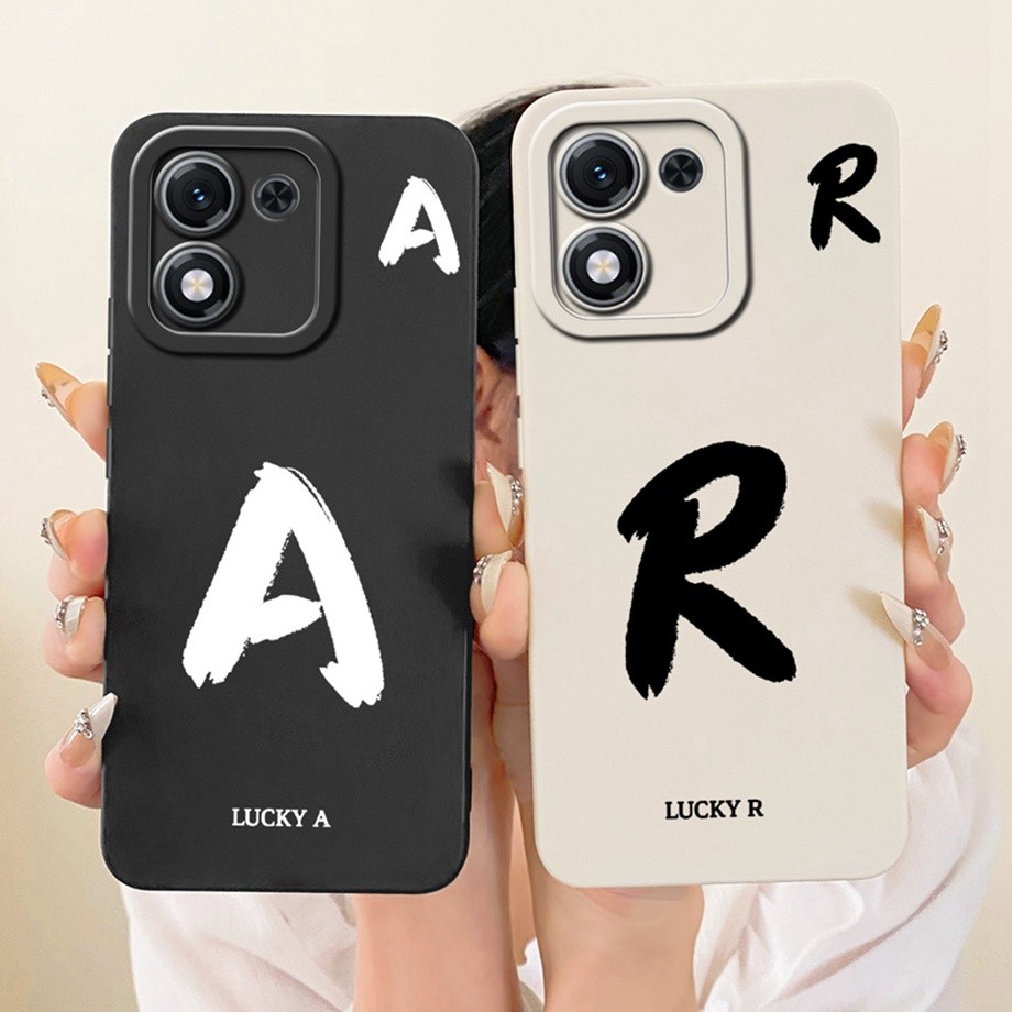 Dành Cho Honor X70i 5G Ốp Lưng Honor ABR-AN00 Lucky A-Z Letter Painted Silicone Mềm Ốp lưng Cho Hono