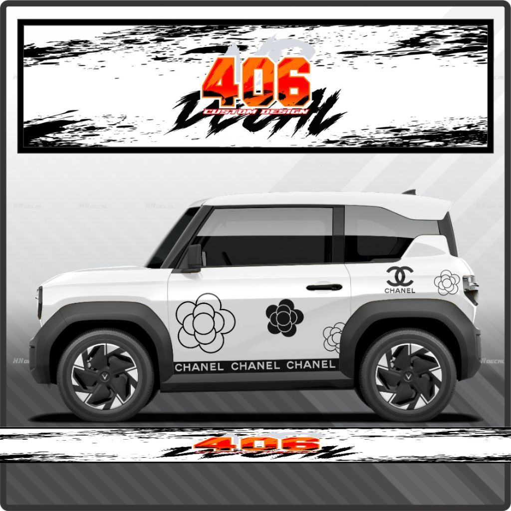 Tem dán xe VF3 - Decal Sticker Vf3 - Decal Dán Xe - Vf3 Hoa hồng hot 2025