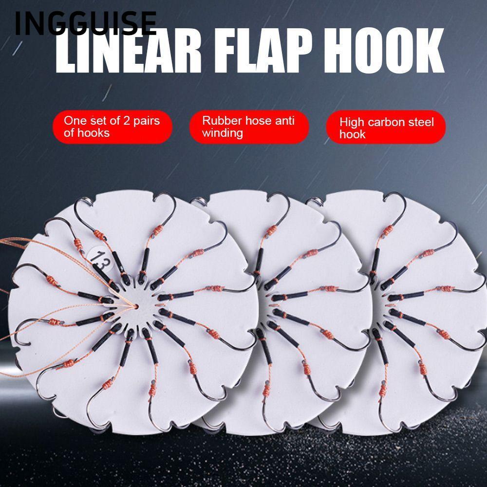 INGGUISE Flap Hook Barbed Carbon Stee Octopus Fishing Tackle