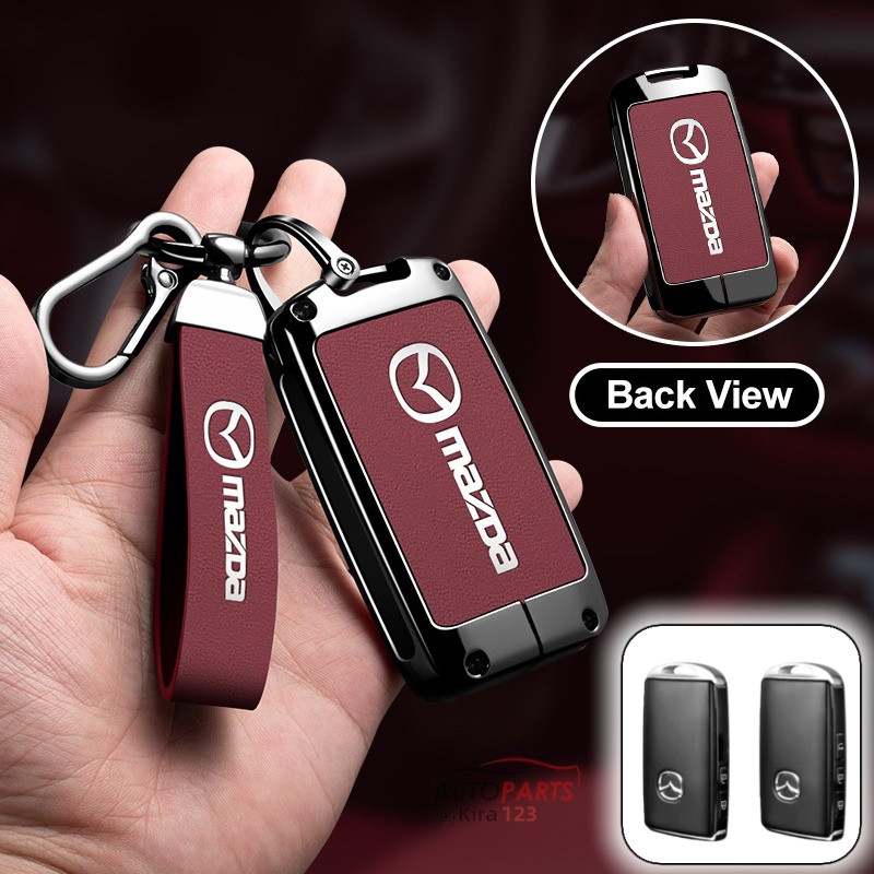 Vỏ chìa khóa ô tô bằng da Hợp kim kẽm Vỏ chìa khóa ô tô Vỏ chìa khóa thông minh Bảo vệ cho Mazda Mx5
