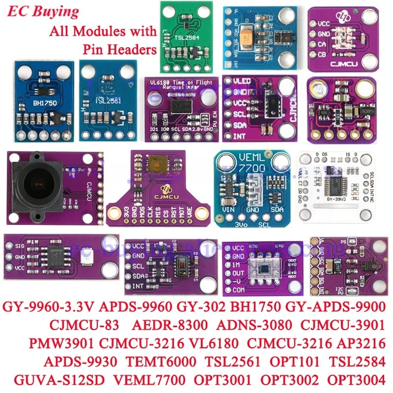 1-5 chiếc MAX30105 MAX4409 BME280 APDS-9900 9960 9930 TEMPT6000 Cảm biến ánh sáng xung quanh GY PMW3