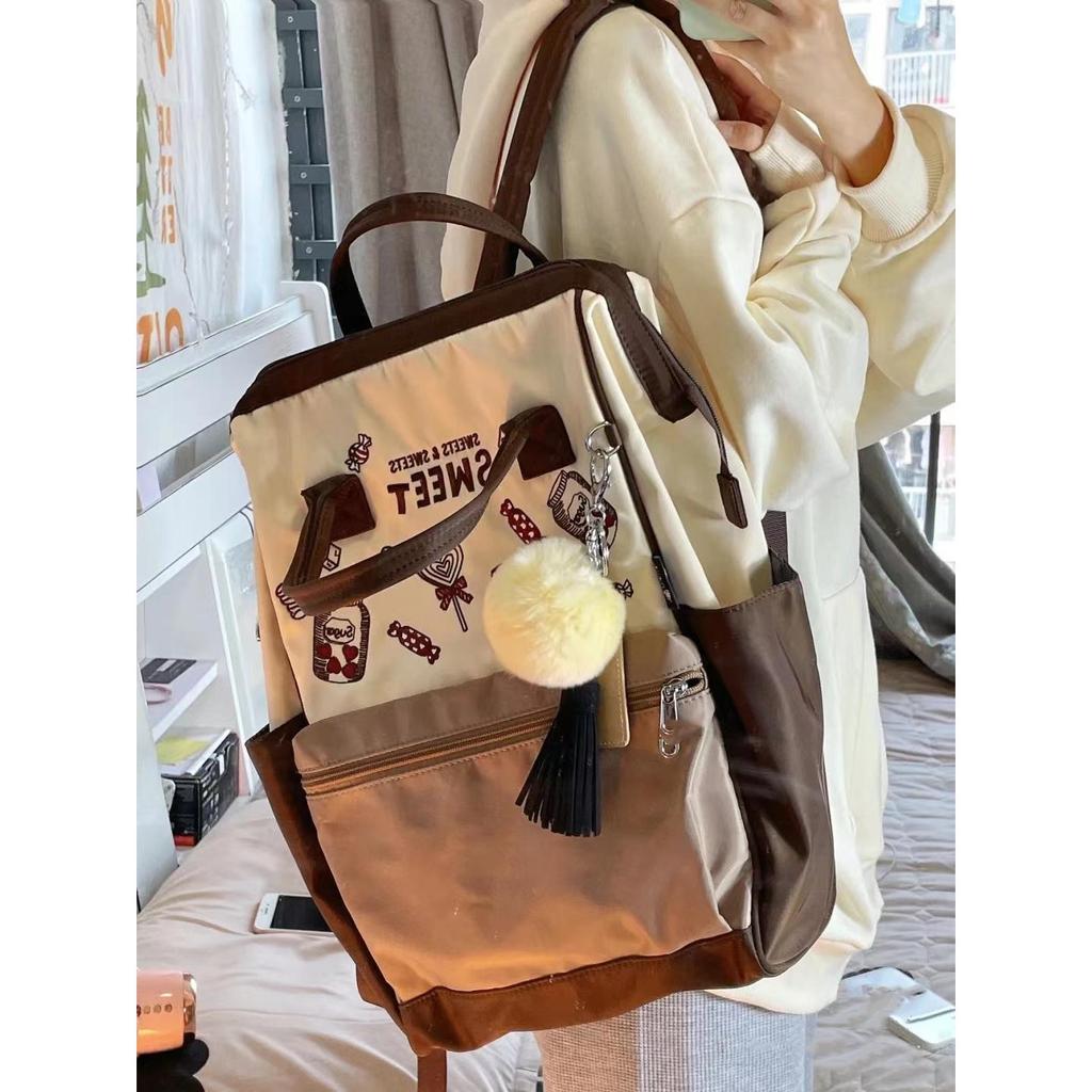 Ba lô nữ học sinh dung tích lớn phong cách Nhật Bản năm 2025 mẫu mới thu đông ba lô túi du lịch nylon túi đi học