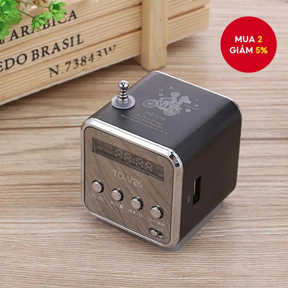[Chọn Shopee] Loa Mini Bluetooth TD-V26 Đài FM Bộ thu MP3 Loa thanh Hỗ trợ thẻ TF Loa mini di động