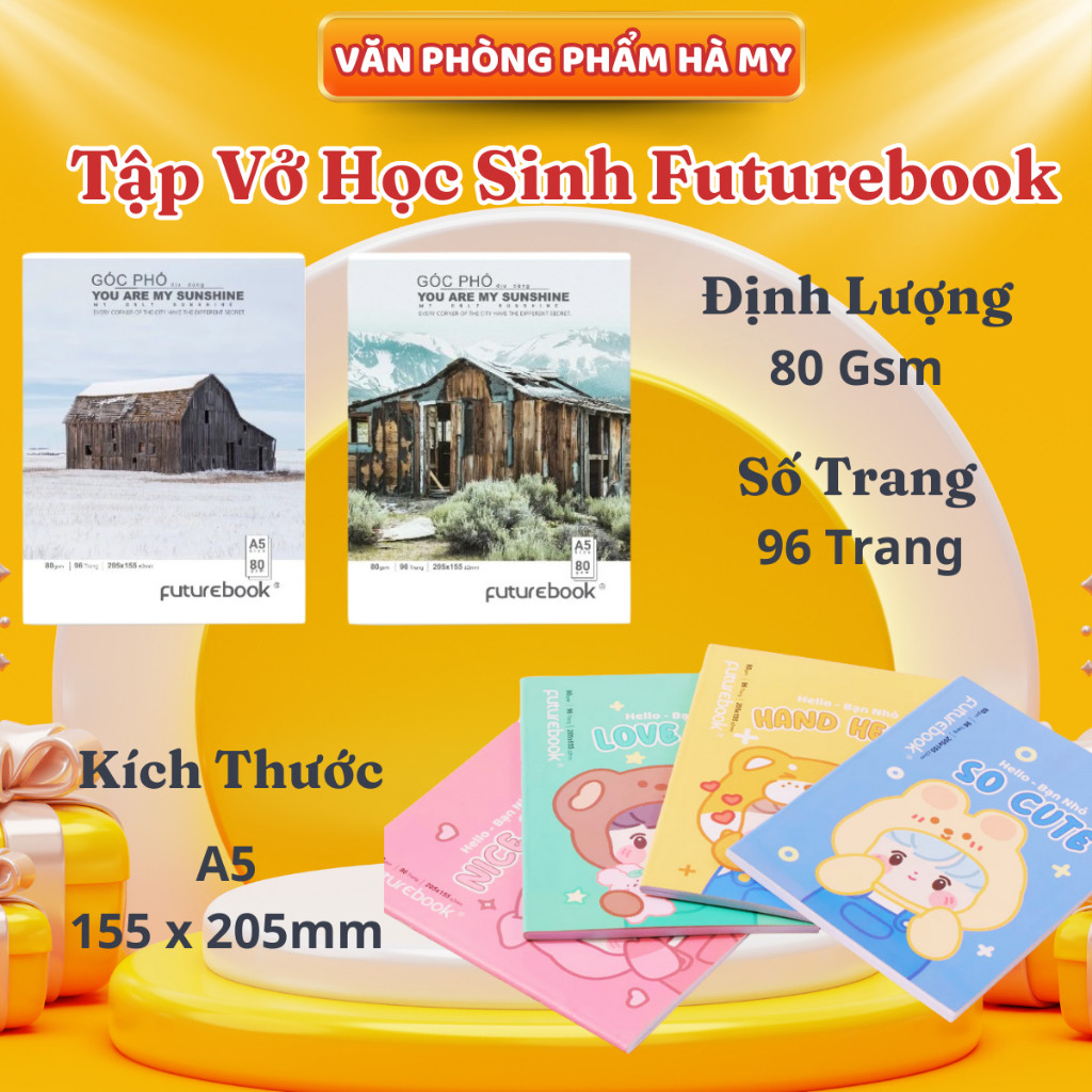 (Lốc 10 Quyển) Tập Vở Học Sinh Futurebook 96 Trang Giấy 80gsm Vở 4 Ôly