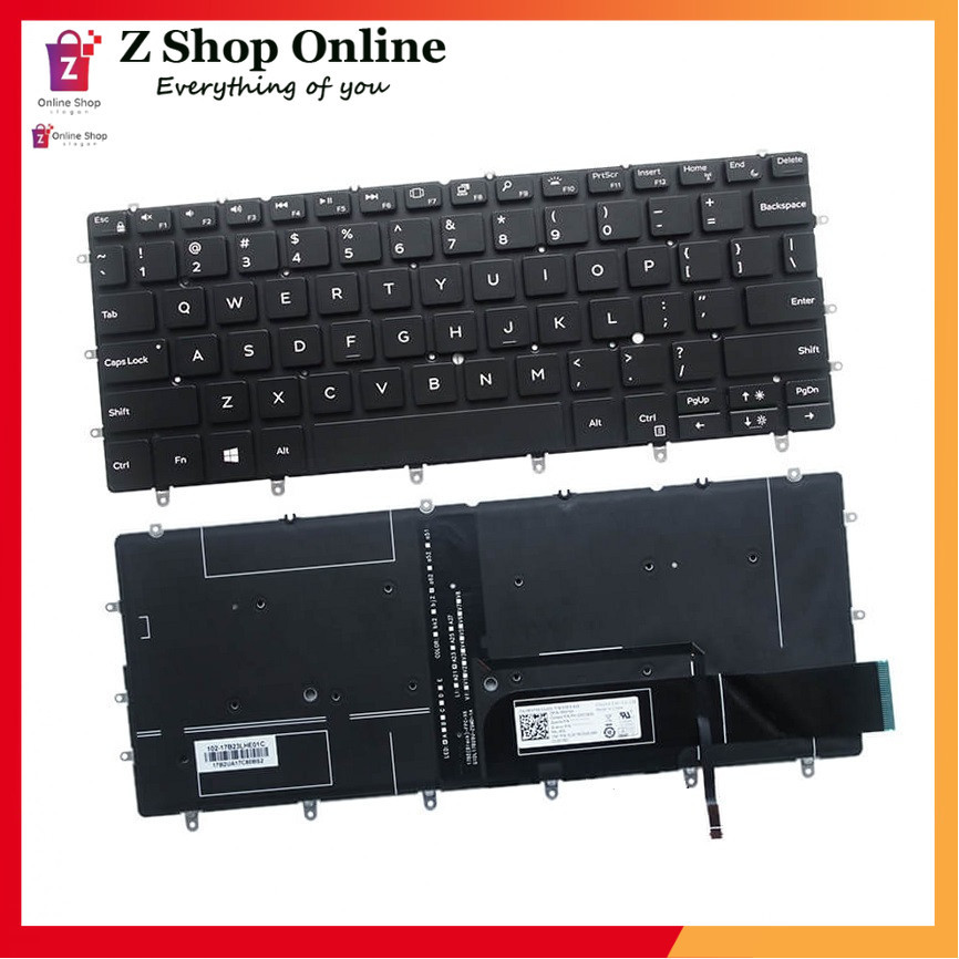 Bàn phím Laptop Dell XPS 13 7390 9305 9370 9380, XPS 7390, XPS 9305, XPS 13 9370, 13 9380 ĐEN (CÓ ĐÈ