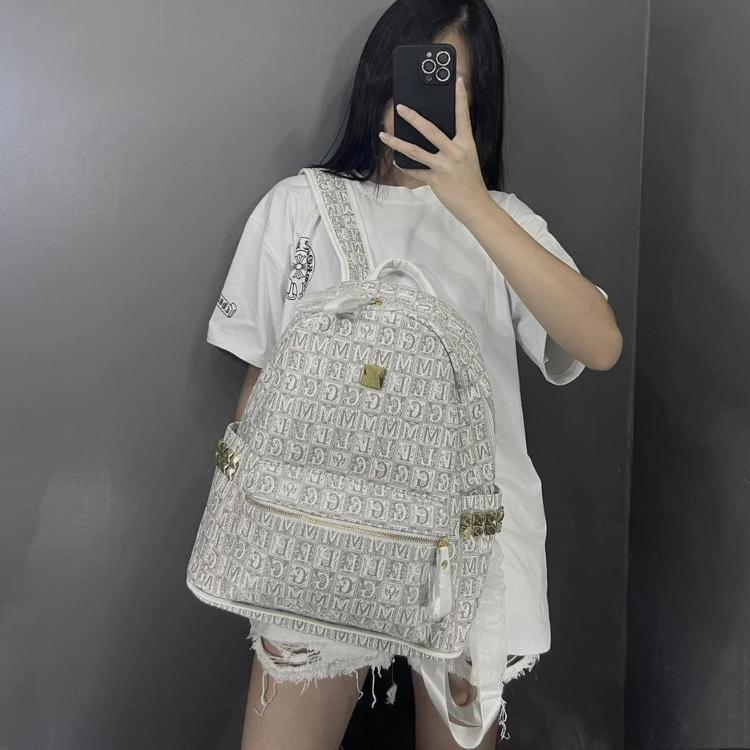 Balo đi học in Chữ Đồ Họa Kèm móc cún cho nam nữ size to 40 cm đựng vừa sách vở A4 Laptop Bag