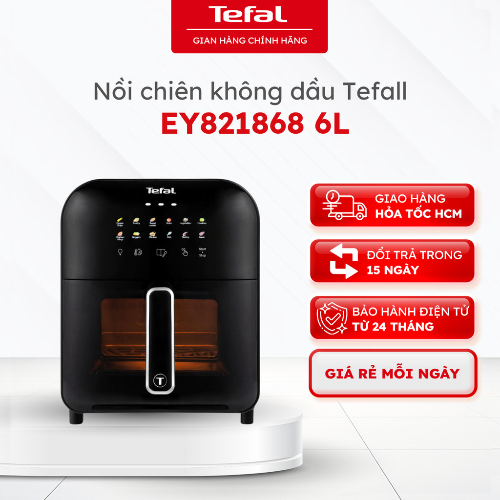 Nồi chiên không dầu Tefal EasyFry Window 6L EY821868 - Bảo hành 24 tháng [ HỎA TỐC 2H]