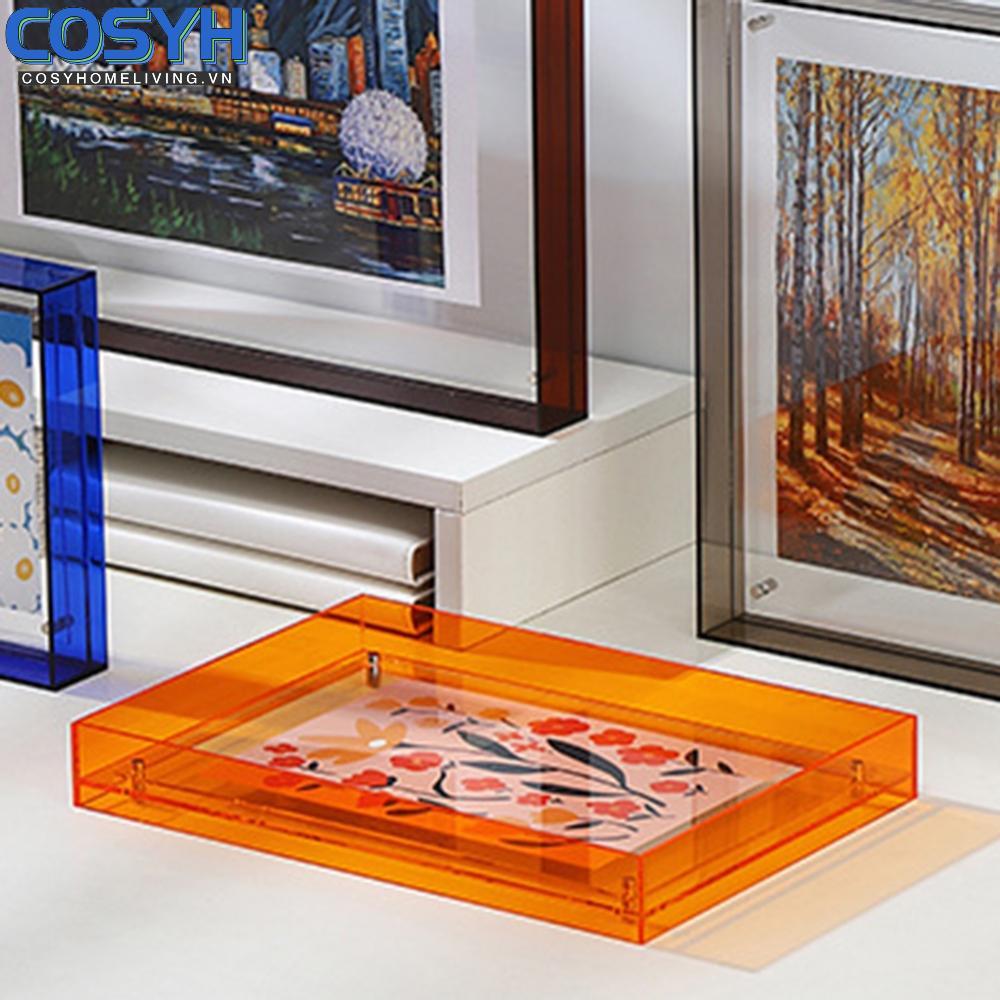 <cosyh>Acrylic Picture Frame Frameless Picture Holder For Awards Tabletop Display