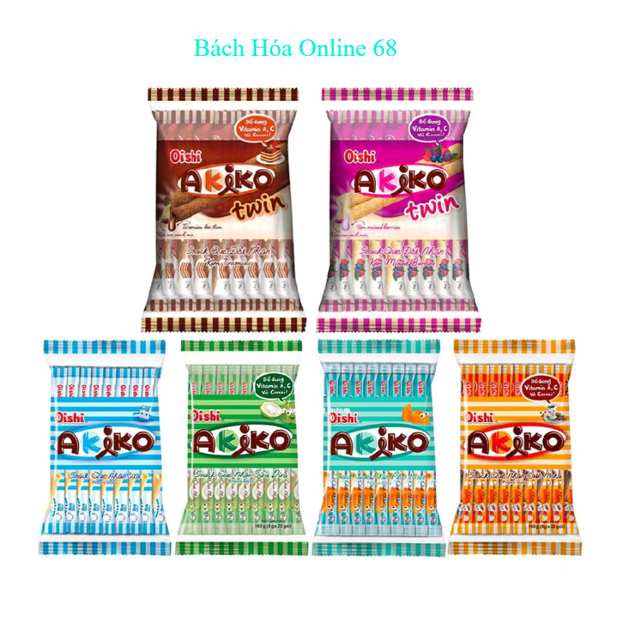Gói Akiko Oishi Snack Que Bổ Xung Vitamin A, C và Canxi 140g ( 7g x 20 gói )