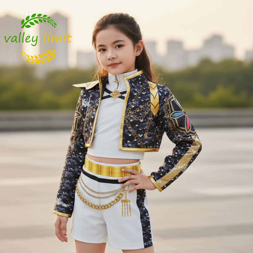 Outfit cosplay Valley Limit Rumi, sparkly hunter demon costume, phù hợp cho anime convention