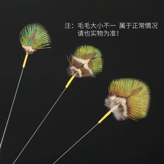 New Product#Ear Cleaning Tool Small Fan-Shaped Peacock Feather Ear Pick Silver Needle Fan-Shaped Pea