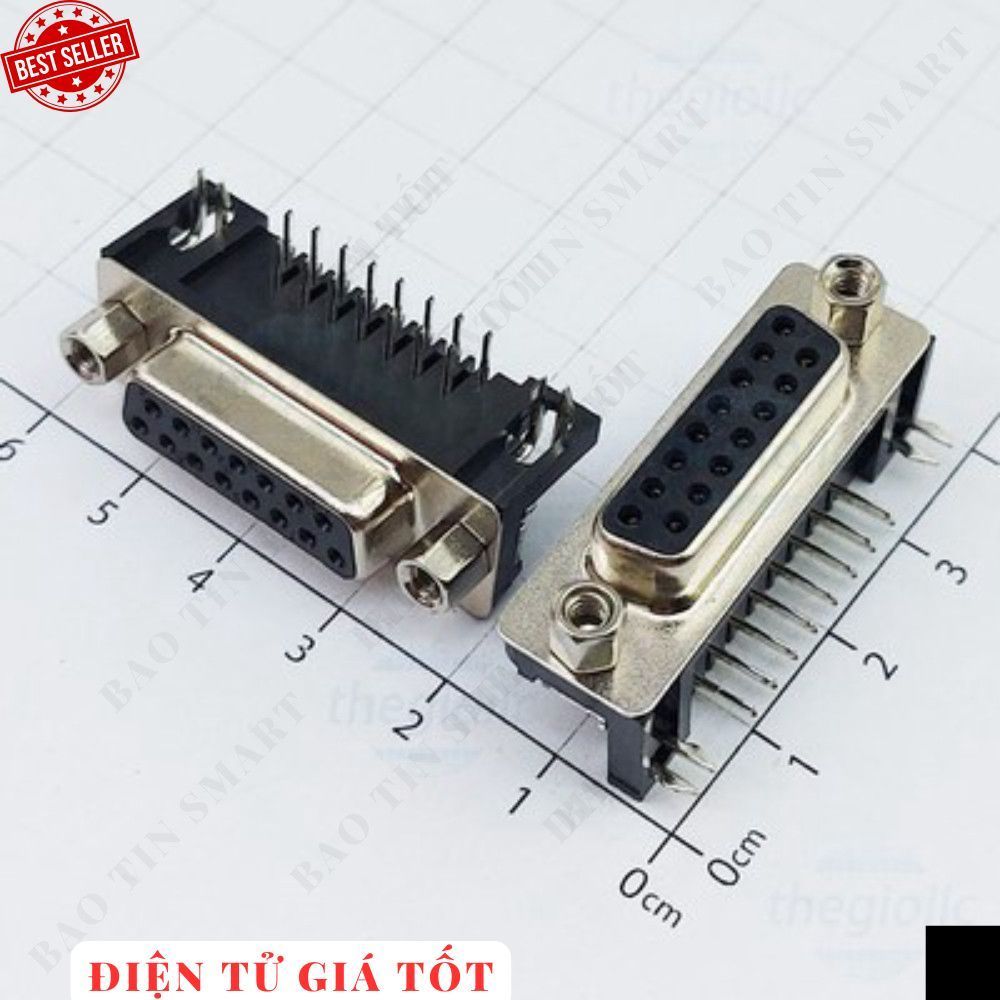 [3 Cái]- Cổng DB15 Cái 15 Chân Cong 90 Độ 2 Hàng Hàn PCB Điện Tử Giá Tốt 886