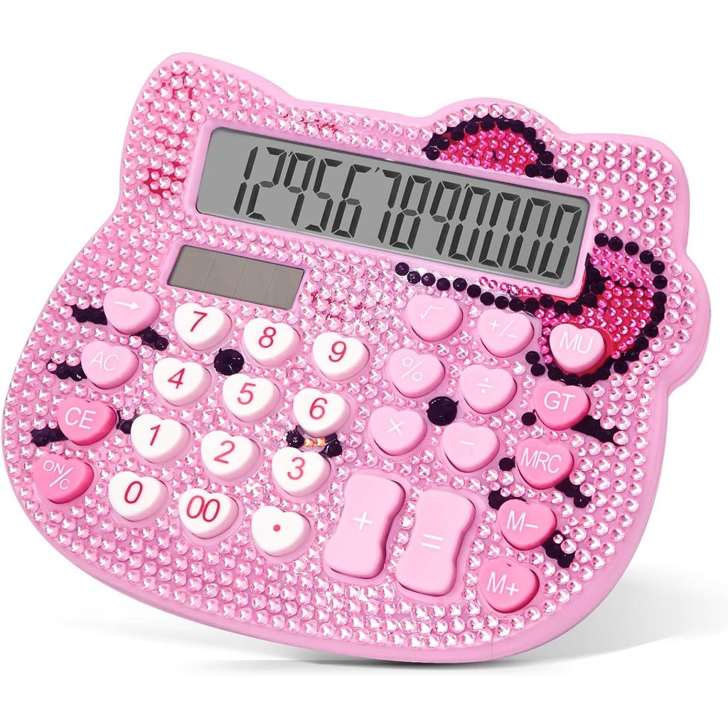 Cute Calculators, Women Desk Calculator 12 Digit with Large LCD Display and Sensitive Button, Suitab