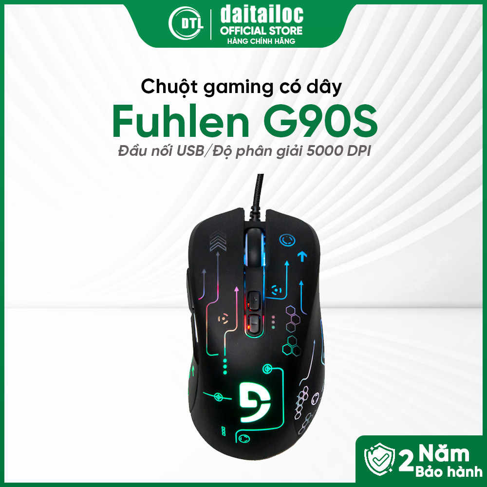 Chuột có dây gaming Fuhlen G90S Pro Black | Chính Hãng | Bảo Hành 2 Năm